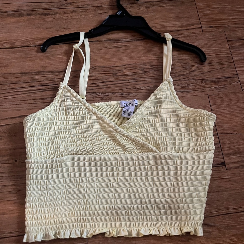 Rue21 Cream Smocked Wrap Camisole